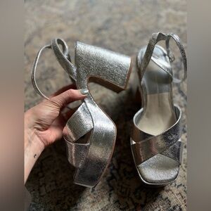 Dolce Vita Silver Strappy Heels